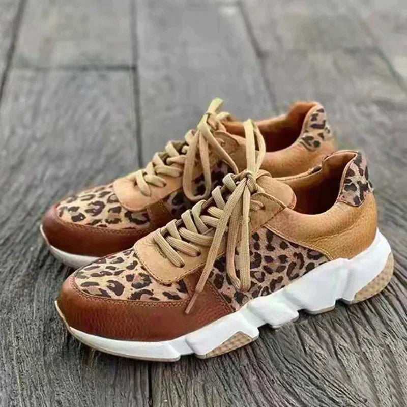 Zapatillas leopardo mujer cómodas con amortiguación