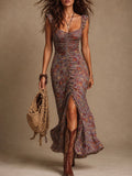 Nala | Vestido Maxi Floral con Abertura Lateral