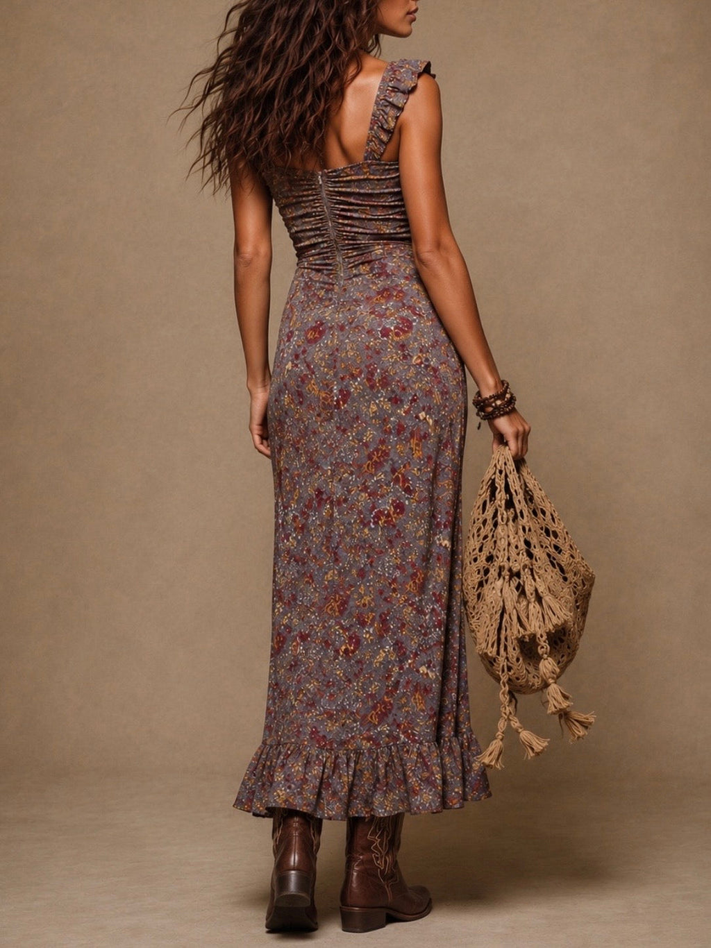 Nala | Vestido Maxi Floral con Abertura Lateral