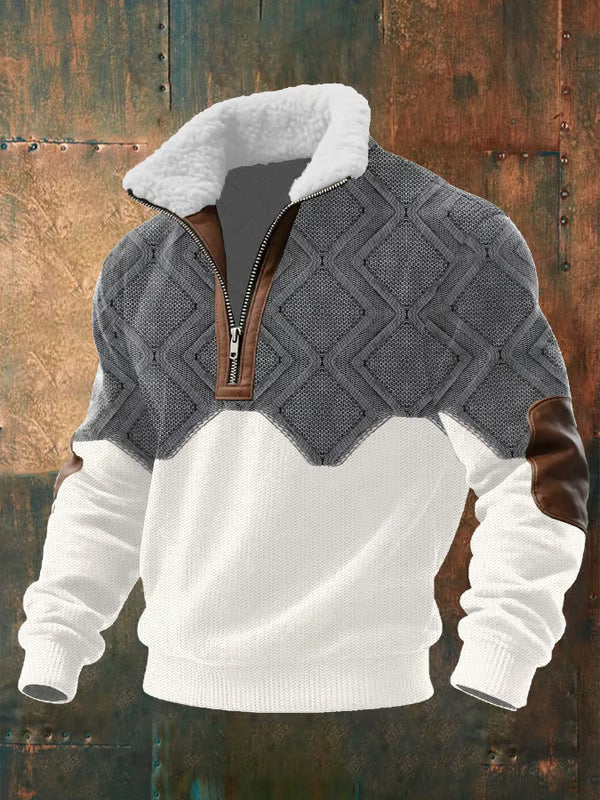 Jersey polar cuello alto hombre con cremallera