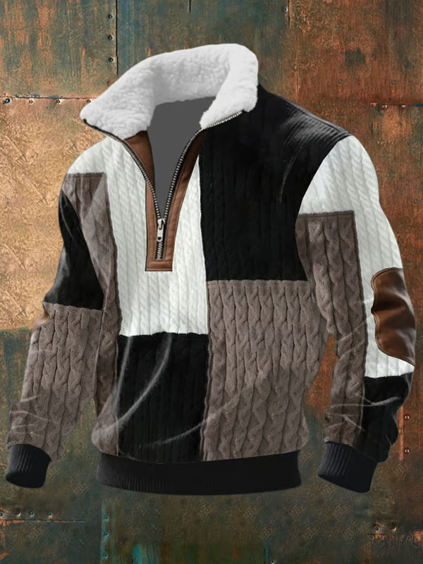 Jersey cremallera cuello alto hombre forro pelo sintético