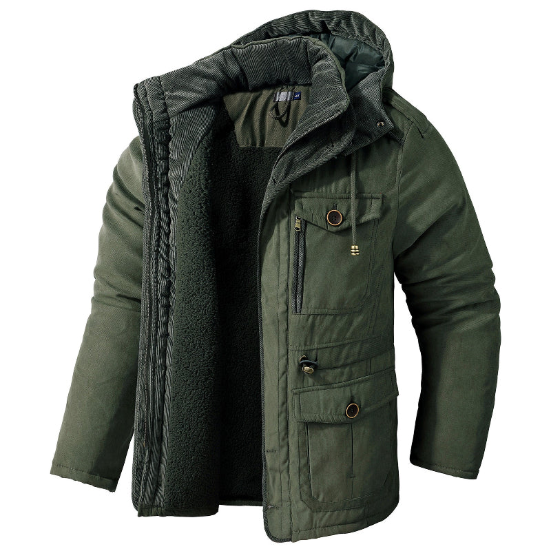 Parka de invierno hombre con capucha desmontable