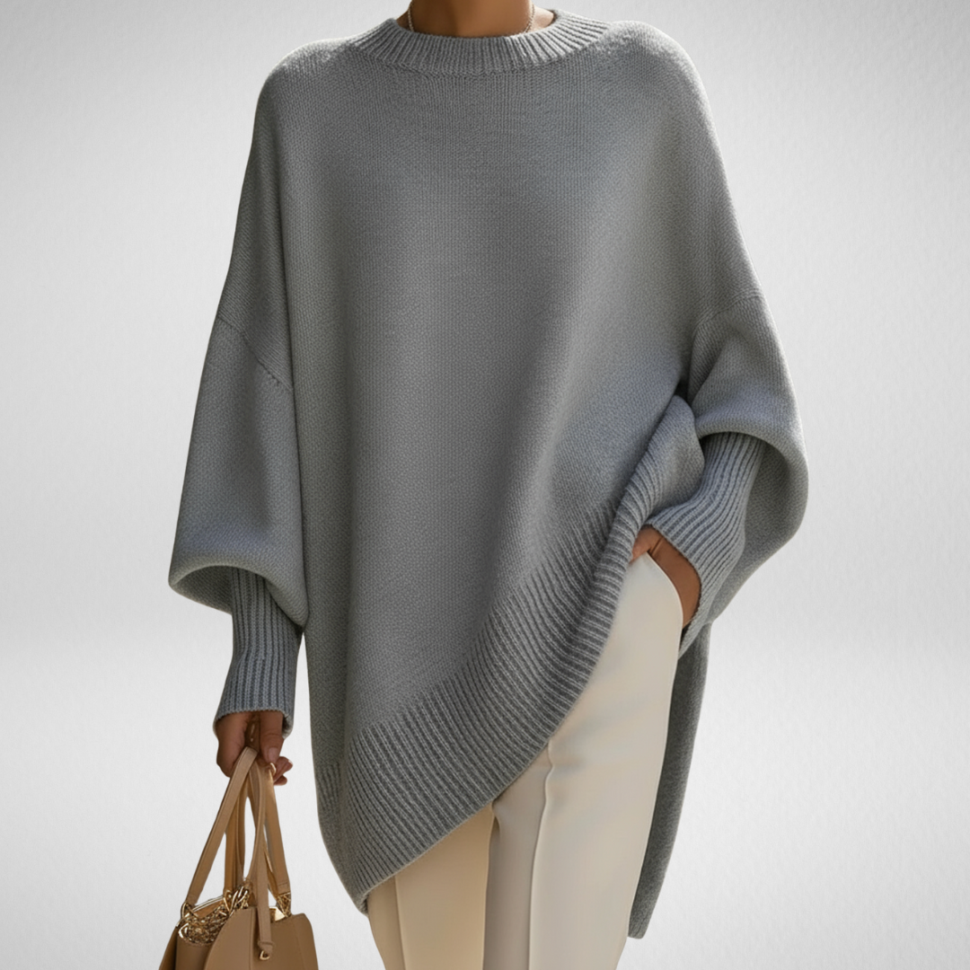 Jersey oversize mujer cuello redondo punto cálido