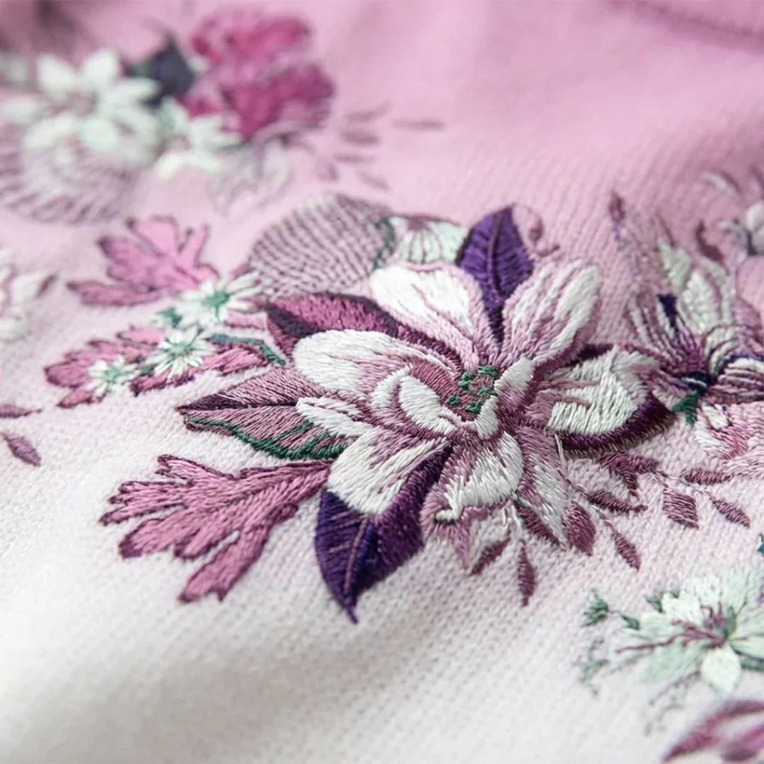 Jersey cuello alto mujer estampado floral suave