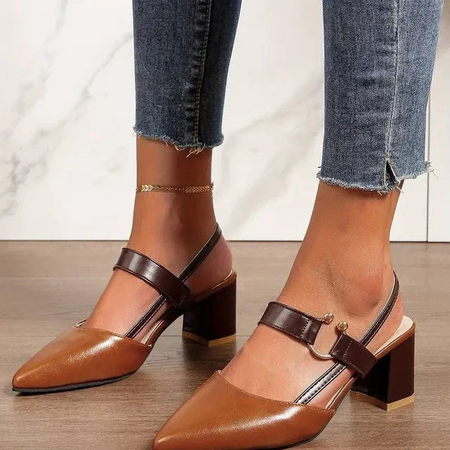 Zapatos tacón bloque mujer cómodos plantilla acolchada