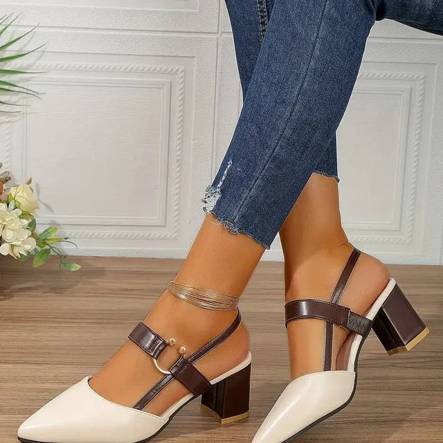 Zapatos tacón bloque mujer cómodos plantilla acolchada