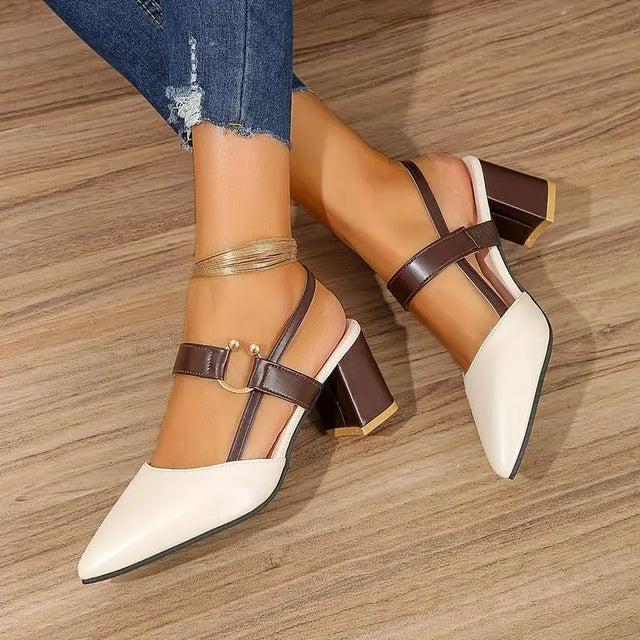 Zapatos tacón bloque mujer cómodos plantilla acolchada