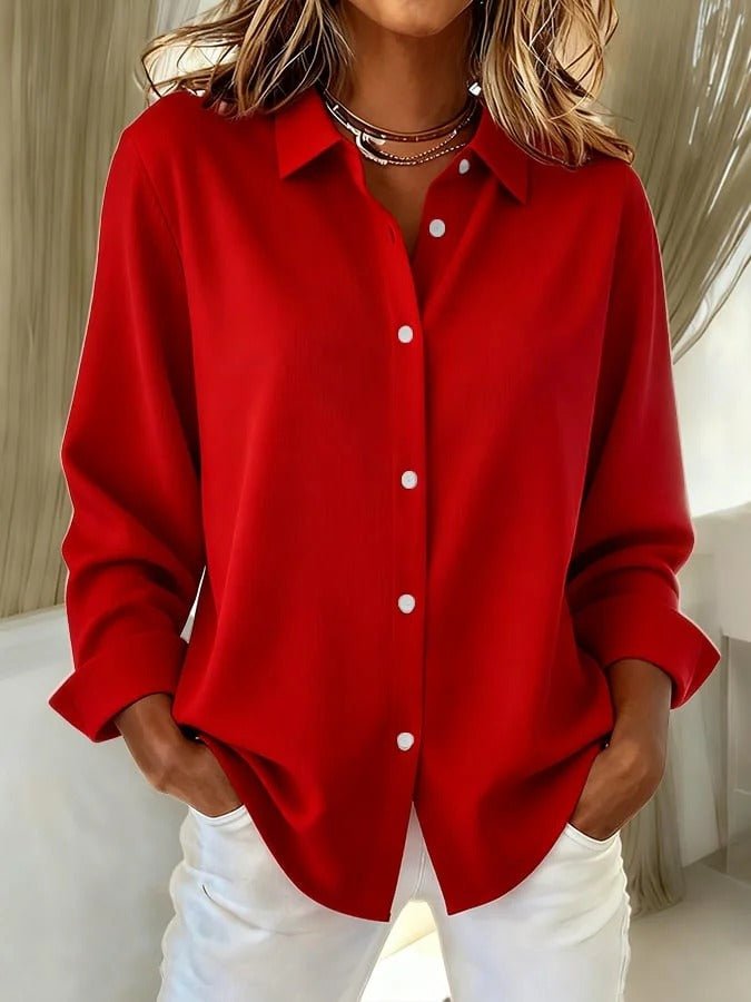 Camisa oversize larga mujer cuello clásico