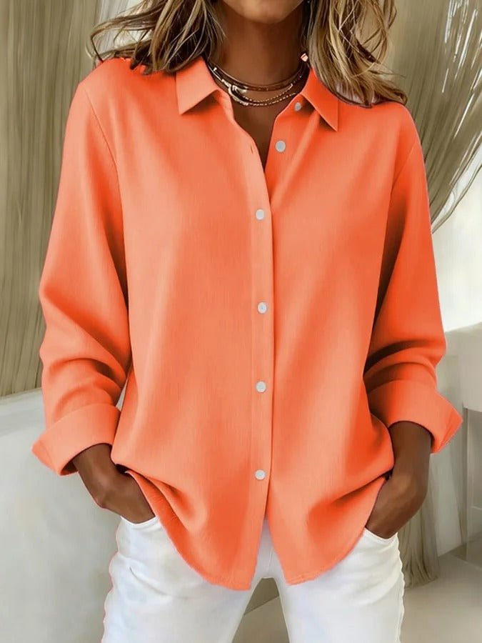 Camisa oversize larga mujer cuello clásico