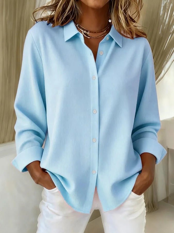 Camisa oversize larga mujer cuello clásico