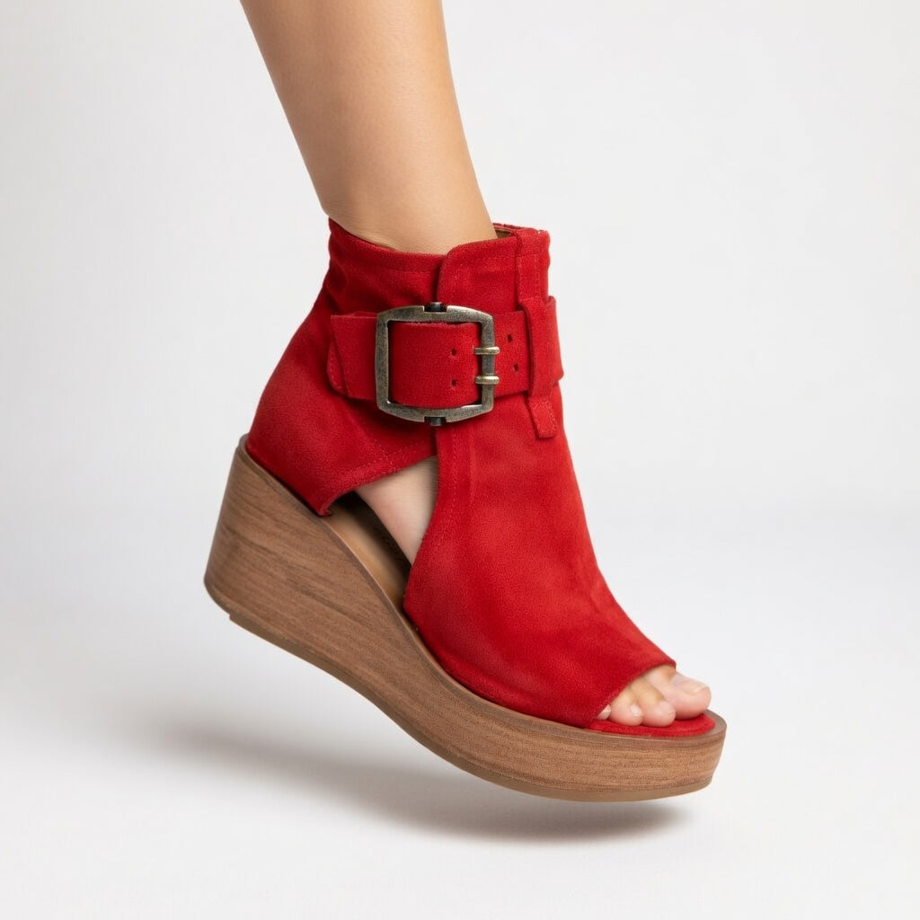 Amélie | Botines de Cuña Abiertos Estilo Moderno