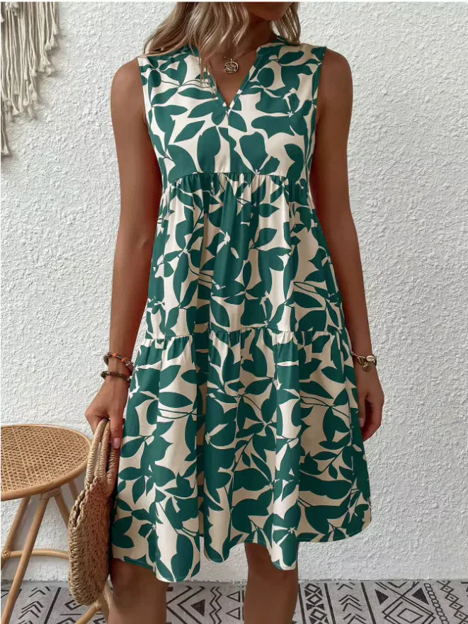 Jana Vestido sin Mangas con Estampado Floral