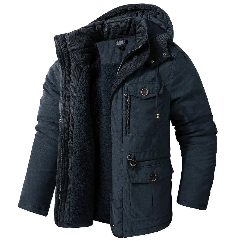 Parka de invierno hombre con capucha desmontable