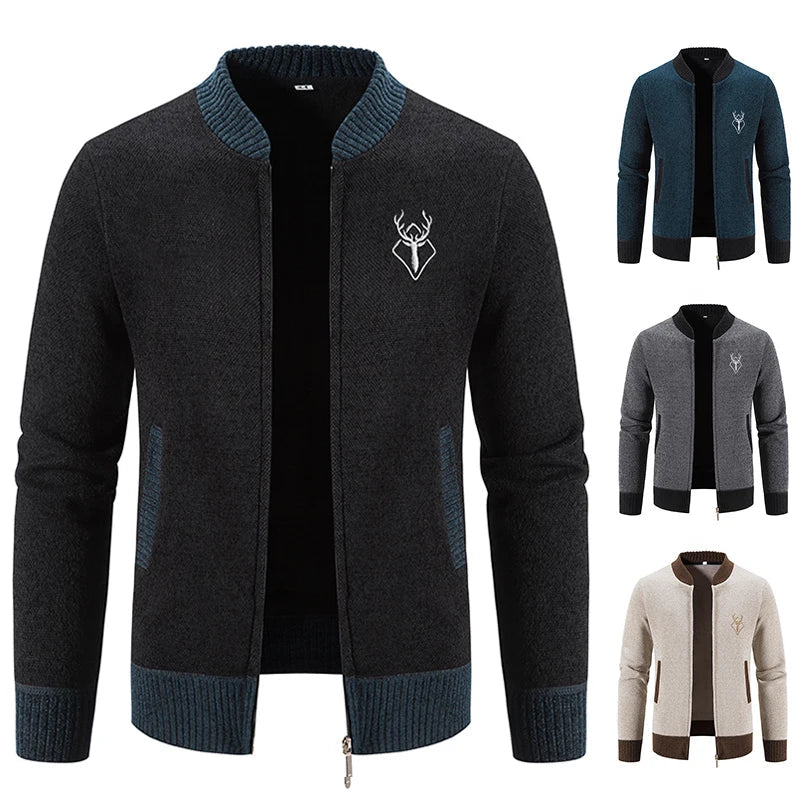 Chaleco punto hombre con detalle otoñal cálido