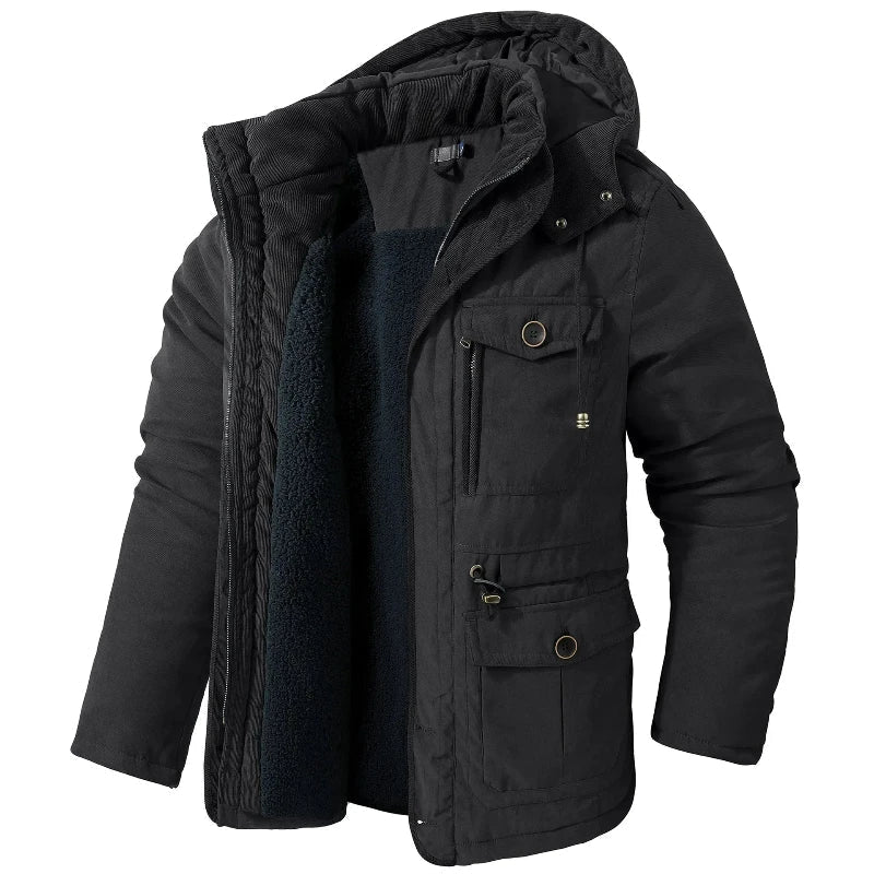 Parka de invierno hombre con capucha desmontable