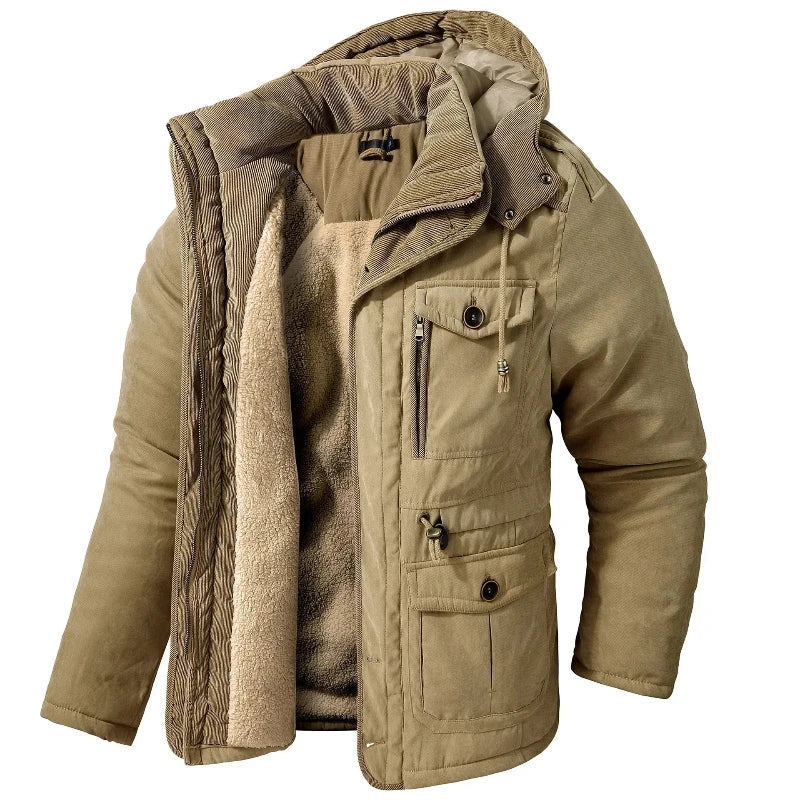 Parka de invierno hombre con capucha desmontable