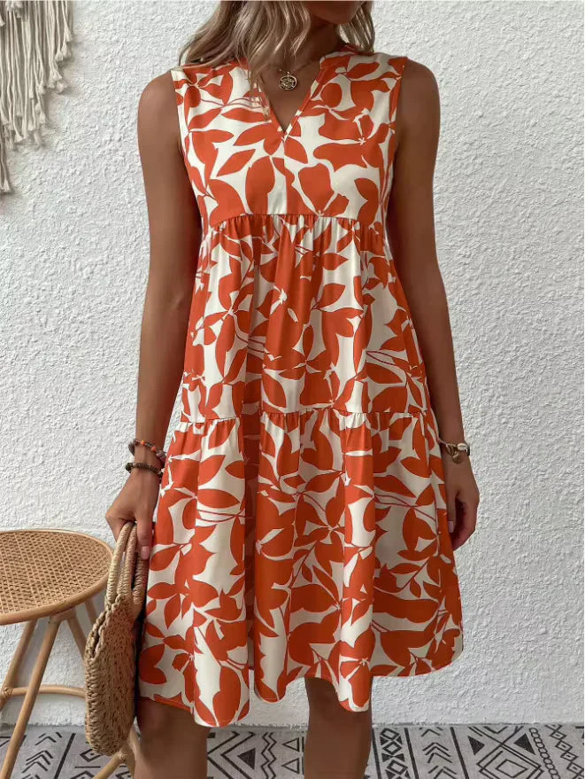 Jana Vestido sin Mangas con Estampado Floral