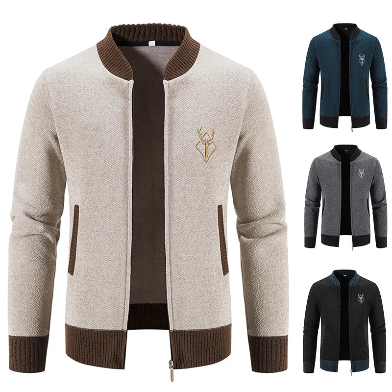 Chaleco punto hombre con detalle otoñal cálido