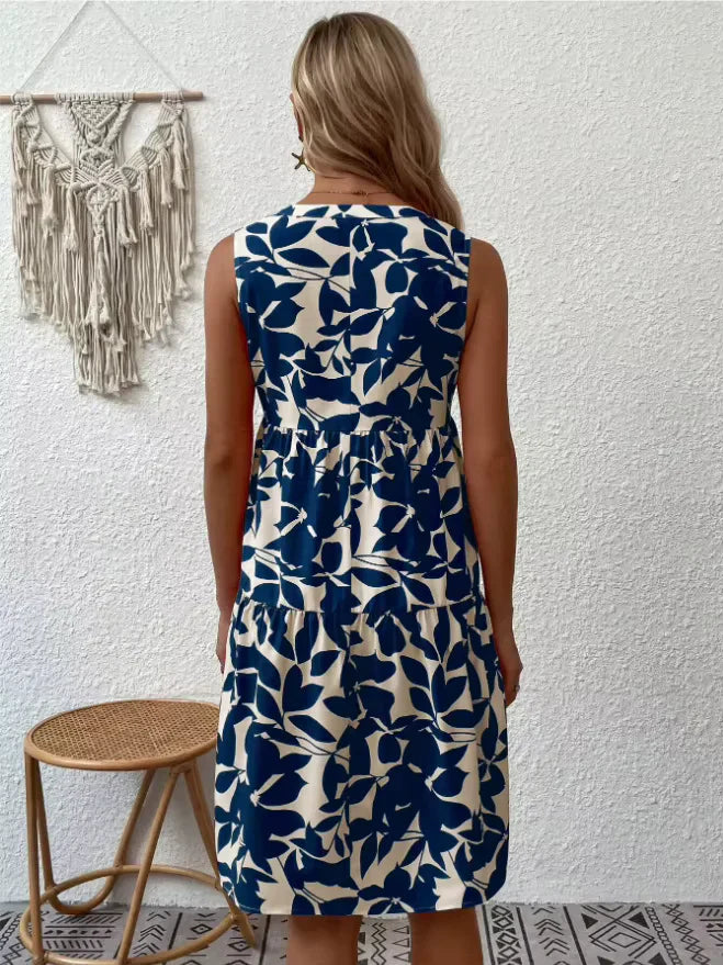 Jana Vestido sin Mangas con Estampado Floral