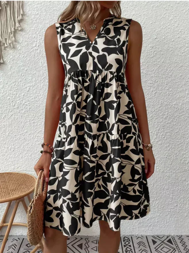 Jana Vestido sin Mangas con Estampado Floral