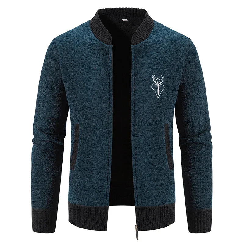 Chaleco punto hombre con detalle otoñal cálido