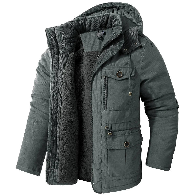 Parka de invierno hombre con capucha desmontable