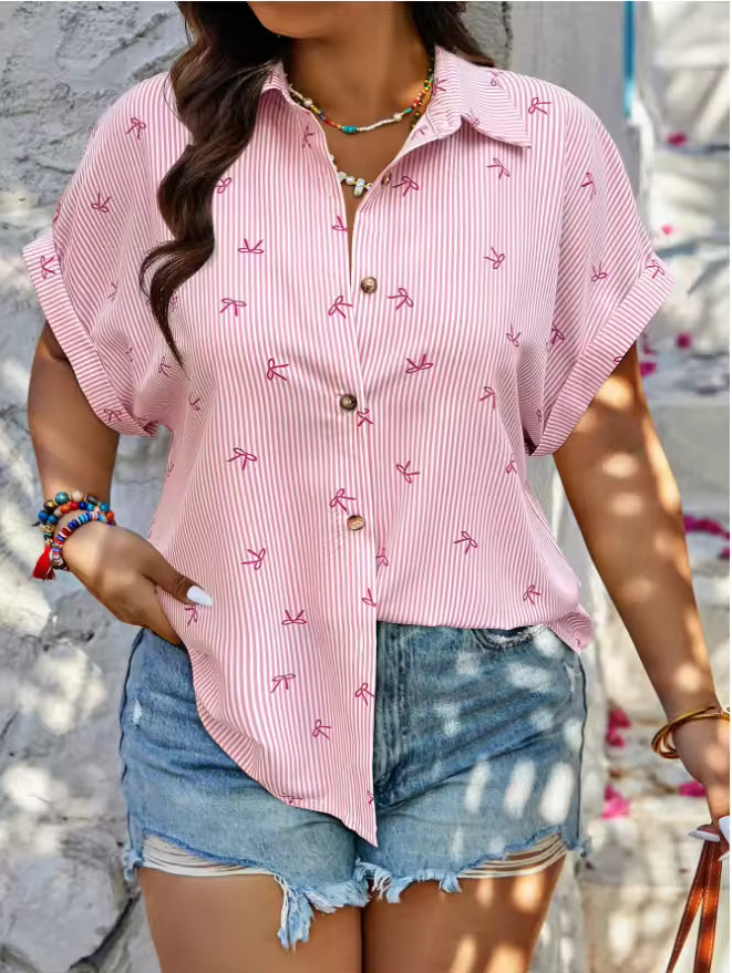 Milagros | Blusa Camisera Fluida Curvy - Especial Plus Size