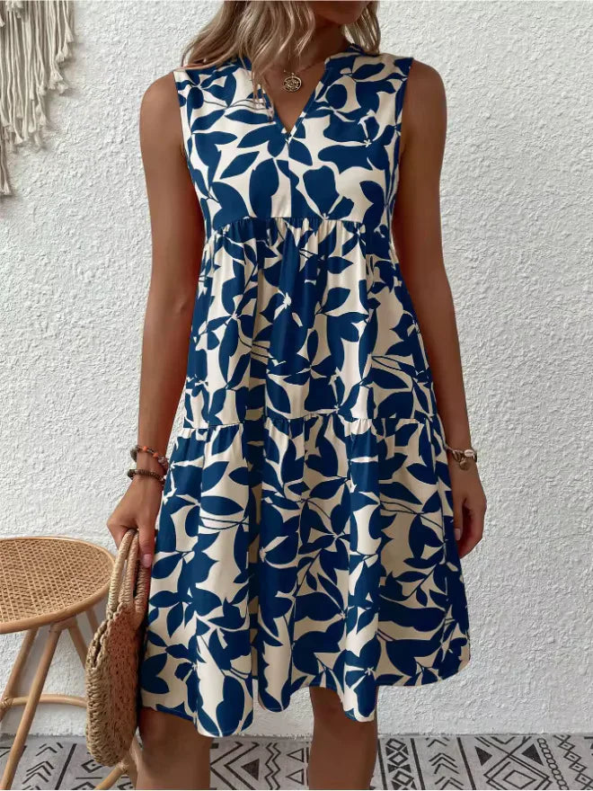 Jana Vestido sin Mangas con Estampado Floral