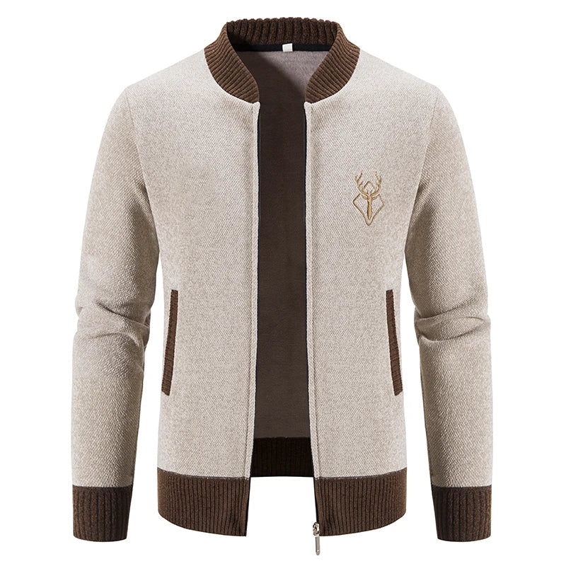 Chaleco punto hombre con detalle otoñal cálido