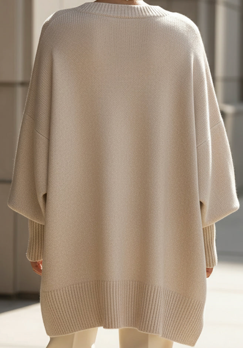 Jersey oversize mujer cuello redondo punto cálido