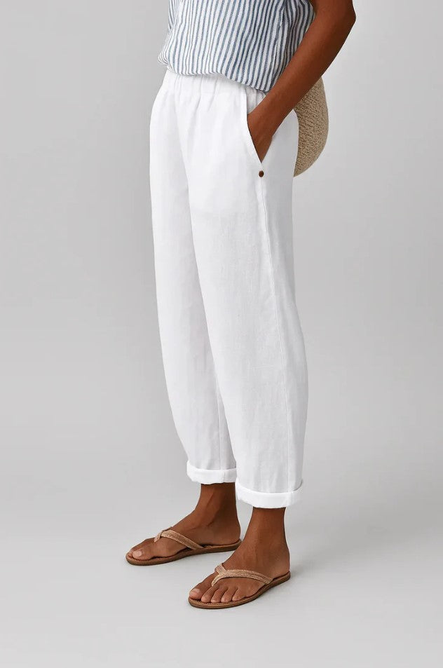 Pantalón ligero hombre efecto lino verano corte amplio
