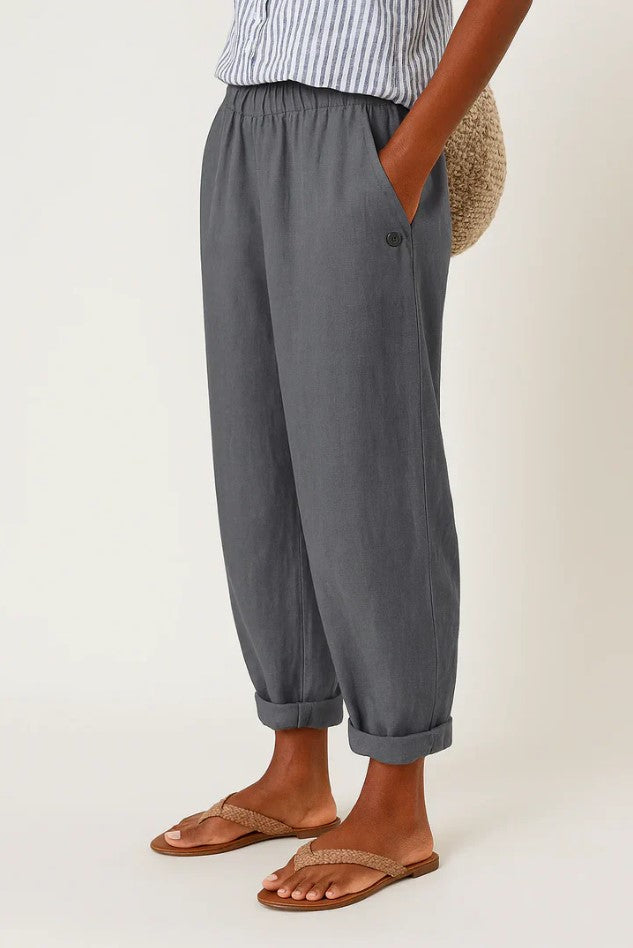 Pantalón ligero hombre efecto lino verano corte amplio