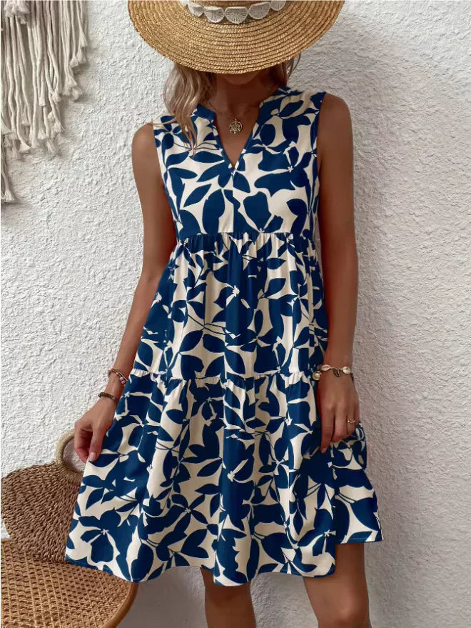 Jana Vestido sin Mangas con Estampado Floral