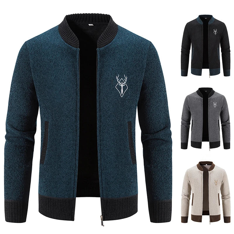 Chaleco punto hombre con detalle otoñal cálido