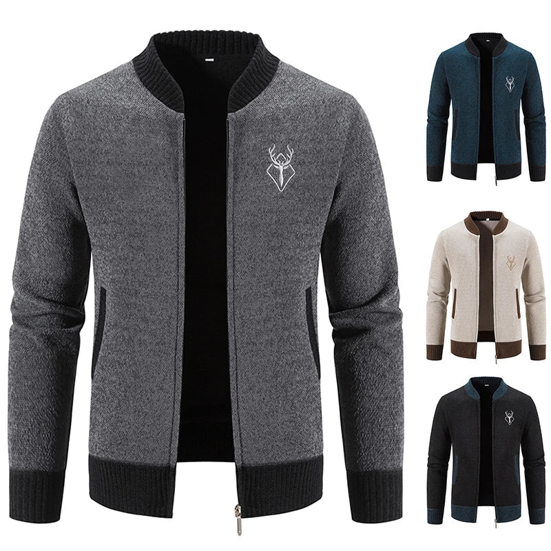Chaleco punto hombre con detalle otoñal cálido