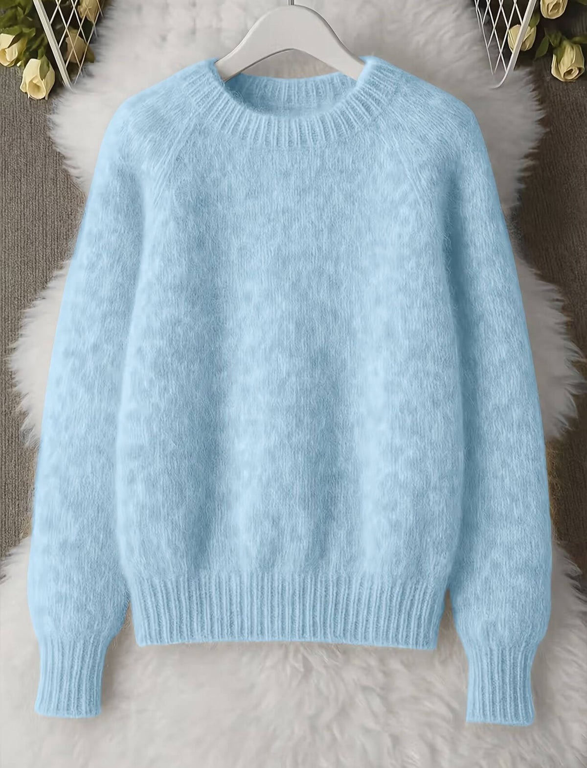 Jersey cuello redondo mujer suave y ligero