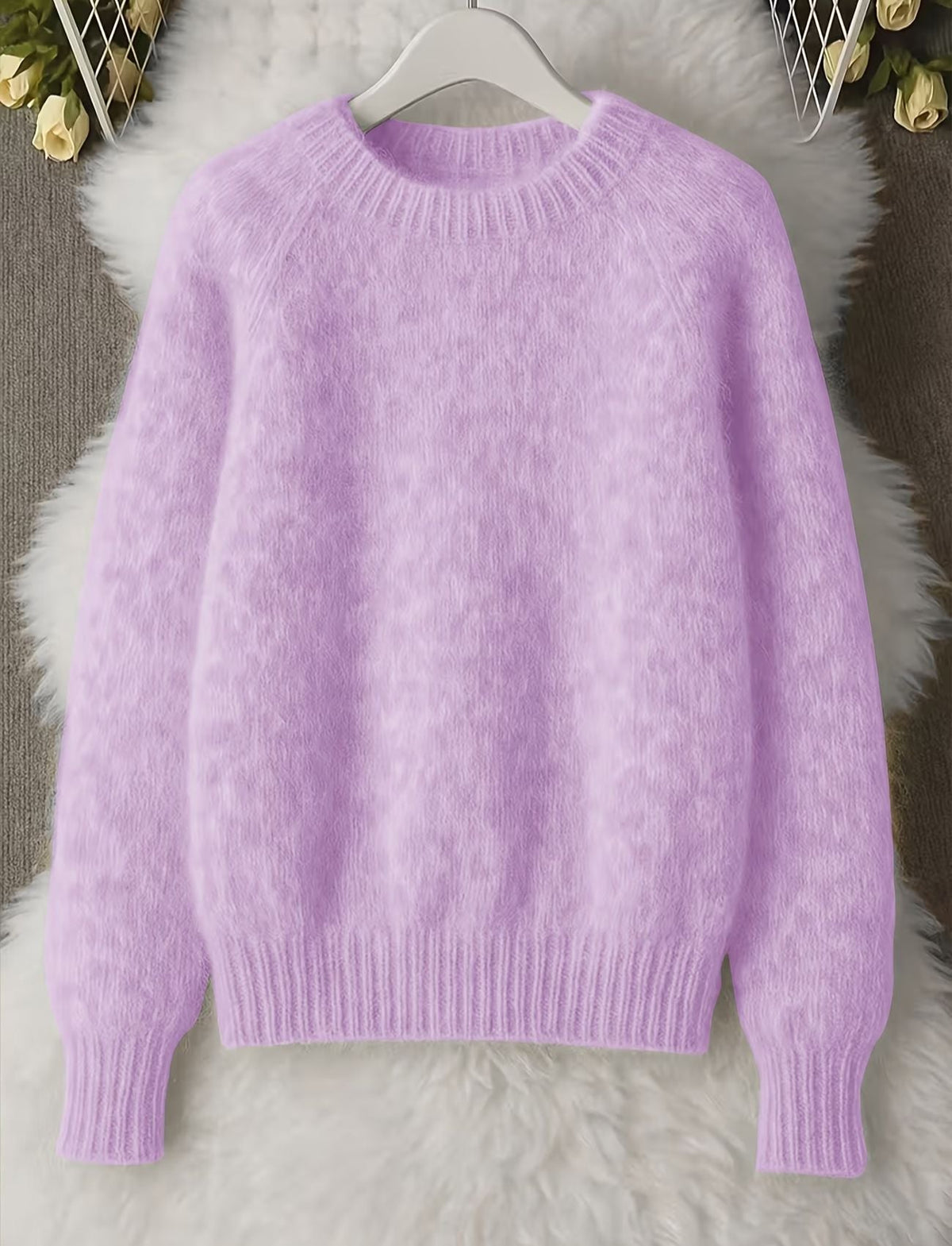 Jersey cuello redondo mujer suave y ligero