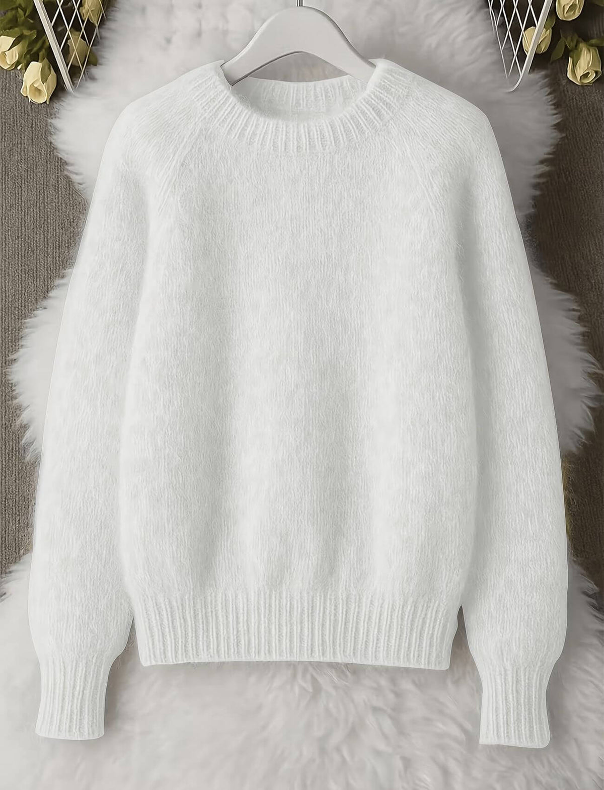 Jersey cuello redondo mujer suave y ligero