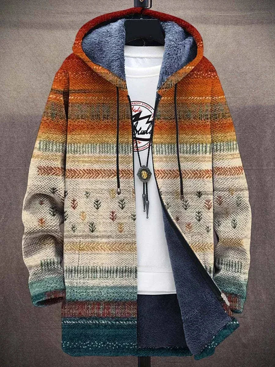 Cárdigan con capucha mujer estampado patchwork