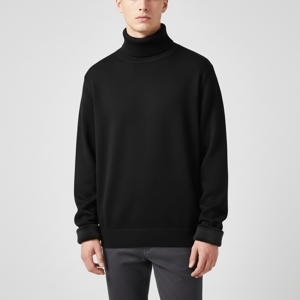 Jersey de cuello alto para hombre de punto liso - imagen 1