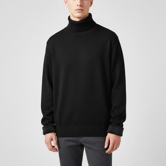 Jersey de cuello alto para hombre de punto liso - imagen 1
