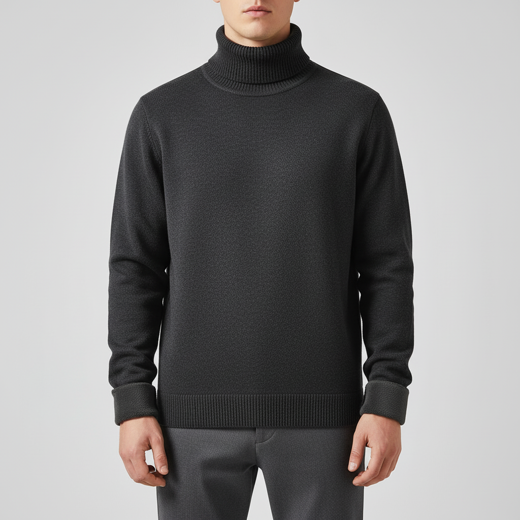 Jersey de cuello alto para hombre de punto liso - imagen 5