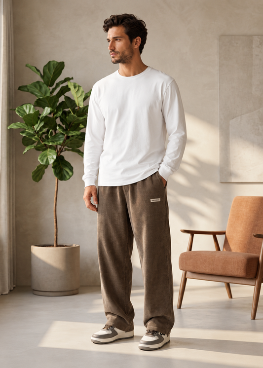 Agustín | Pantalón de Pana Recto con Cintura Elástica para Hombre