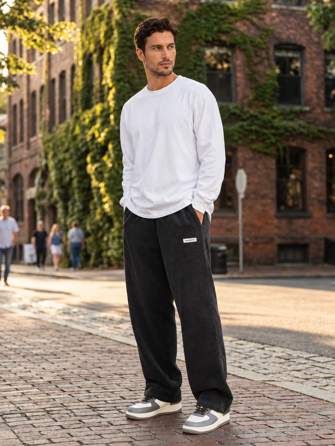 Agustín | Pantalón de Pana Recto con Cintura Elástica para Hombre