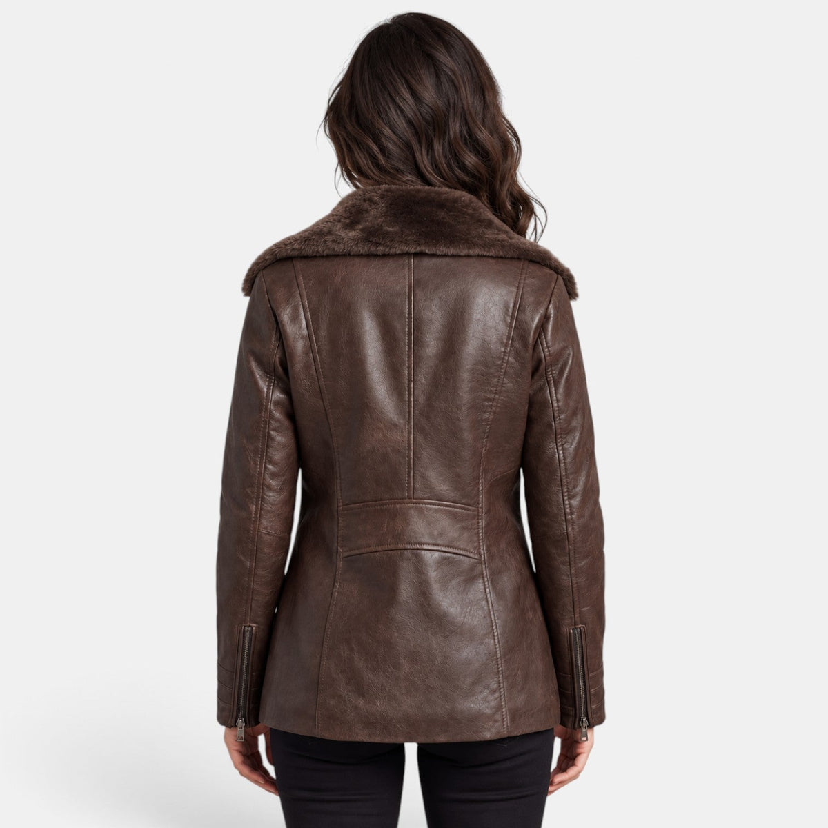 Chaqueta Efecto Piel con Cuello y Forro Tipo Borreguito - vista 3
