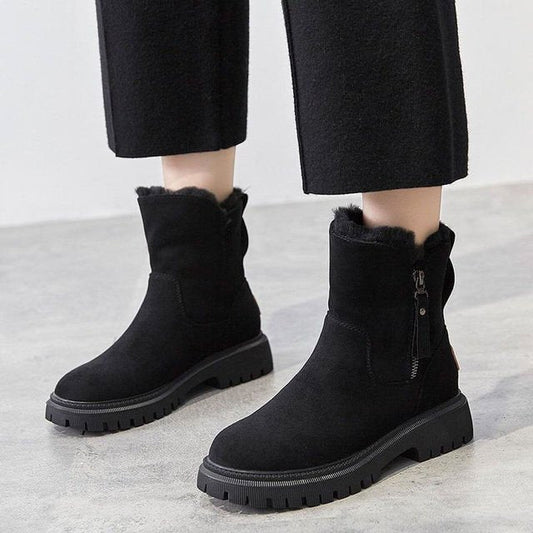Ainhoa | Botas de Invierno con Forro de Felpa y Suela Antideslizante - Negro
