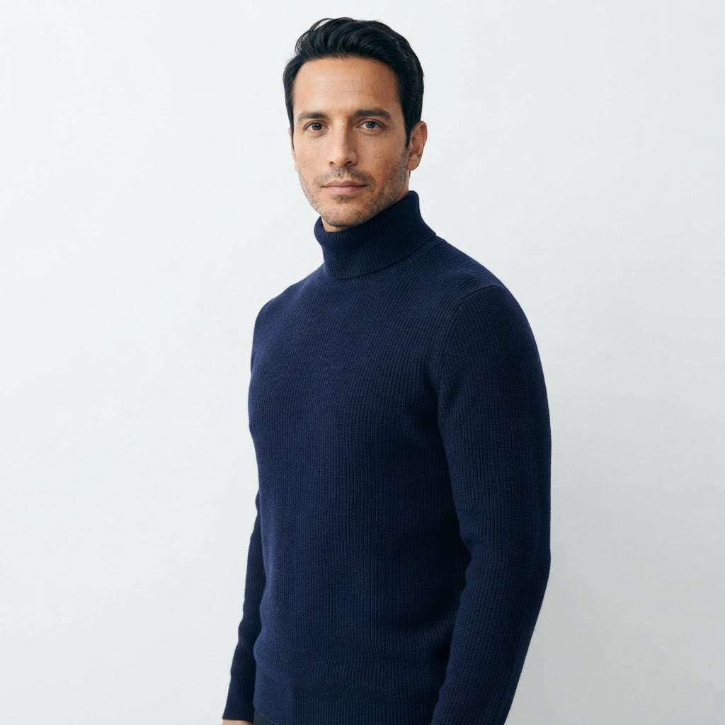 Jersey de cuello alto para hombre de punto viscosa - Álvaro