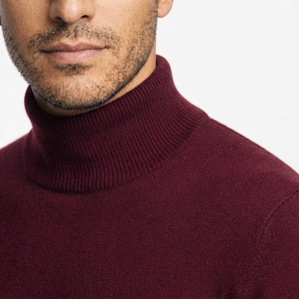 Jersey de cuello alto para hombre de punto viscosa - Álvaro