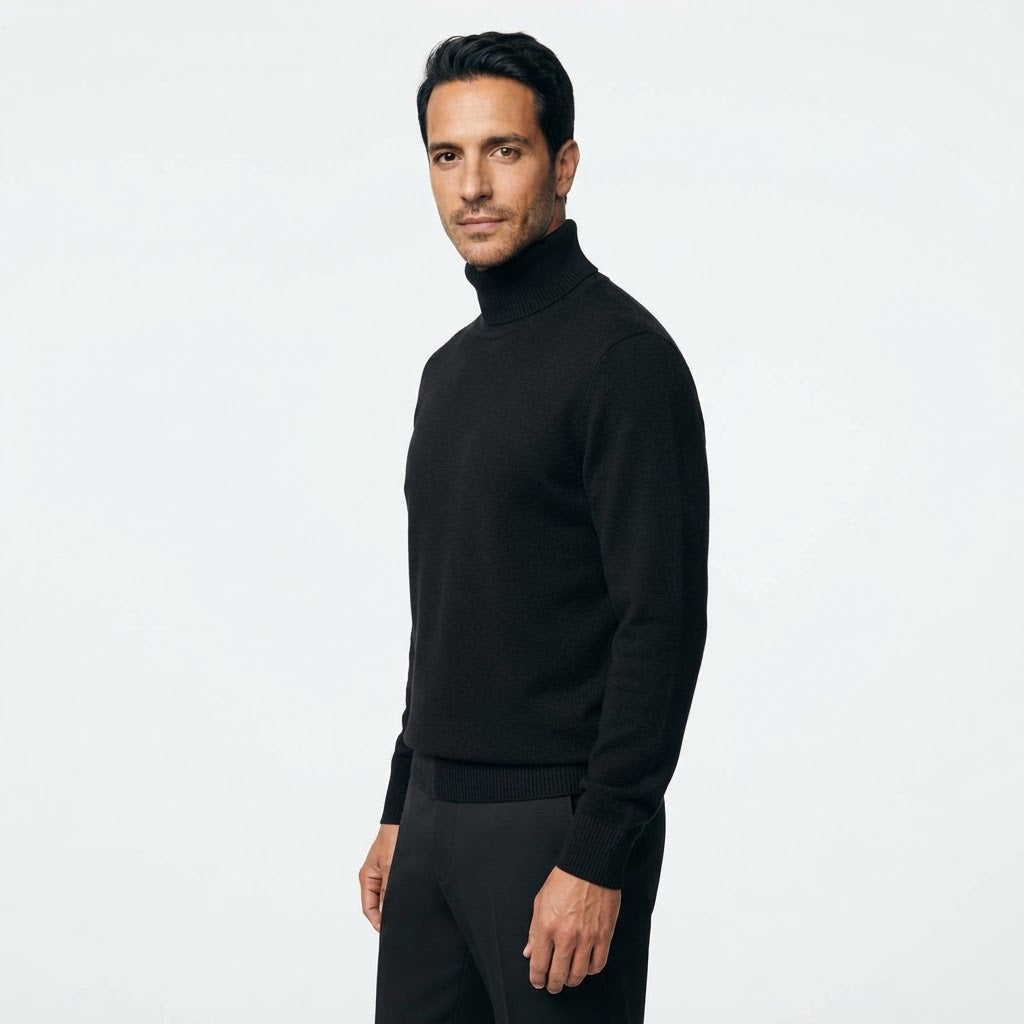 Jersey de cuello alto para hombre de punto viscosa - Álvaro
