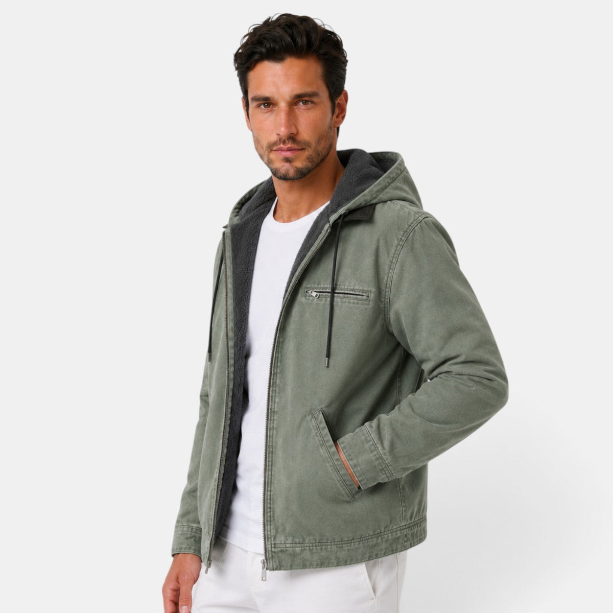 Chaqueta de hombre con capucha y forro polar - imagen 8